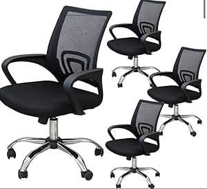 回転椅子 デスクチェア オフィスチェア 肘つき メッシュ 通気性 テレワーク 全自動麻雀卓シリーズ に最適 リフトチェア 4脚セット