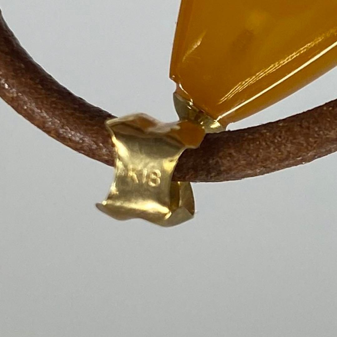 K18刻印 本蜜蝋琥珀ネックレス 8g タエチ 東さ6-1014 2F