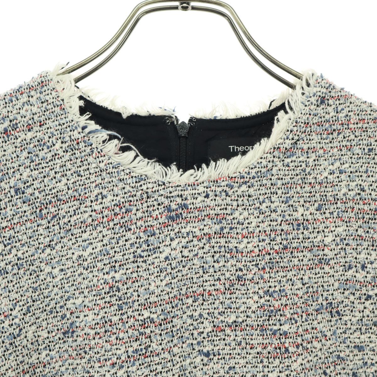 美品 theory セオリー 日本製 ノースリーブ 膝丈ワンピース 0