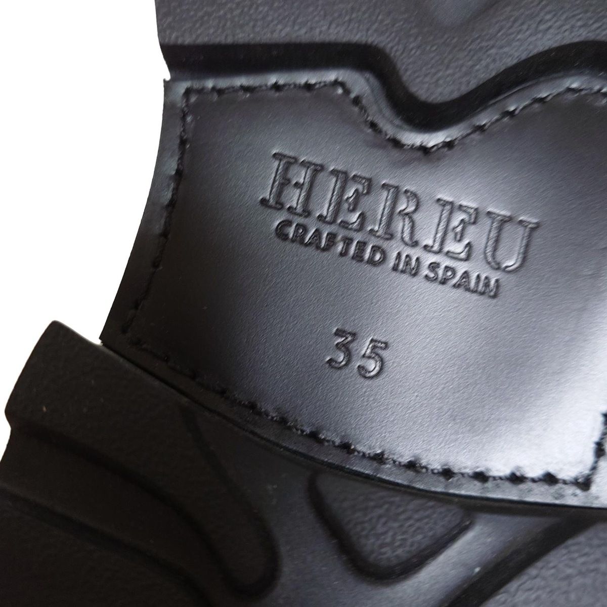 HEREU ヘリュー ショートブーツ 35 レディース - 黒 サイドゴア レザー KIN-KAAI_COM