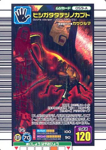 ムシキングカード 中古】ムシキング 059-A[キラ赤]：ヒシガタタテヅノカブト