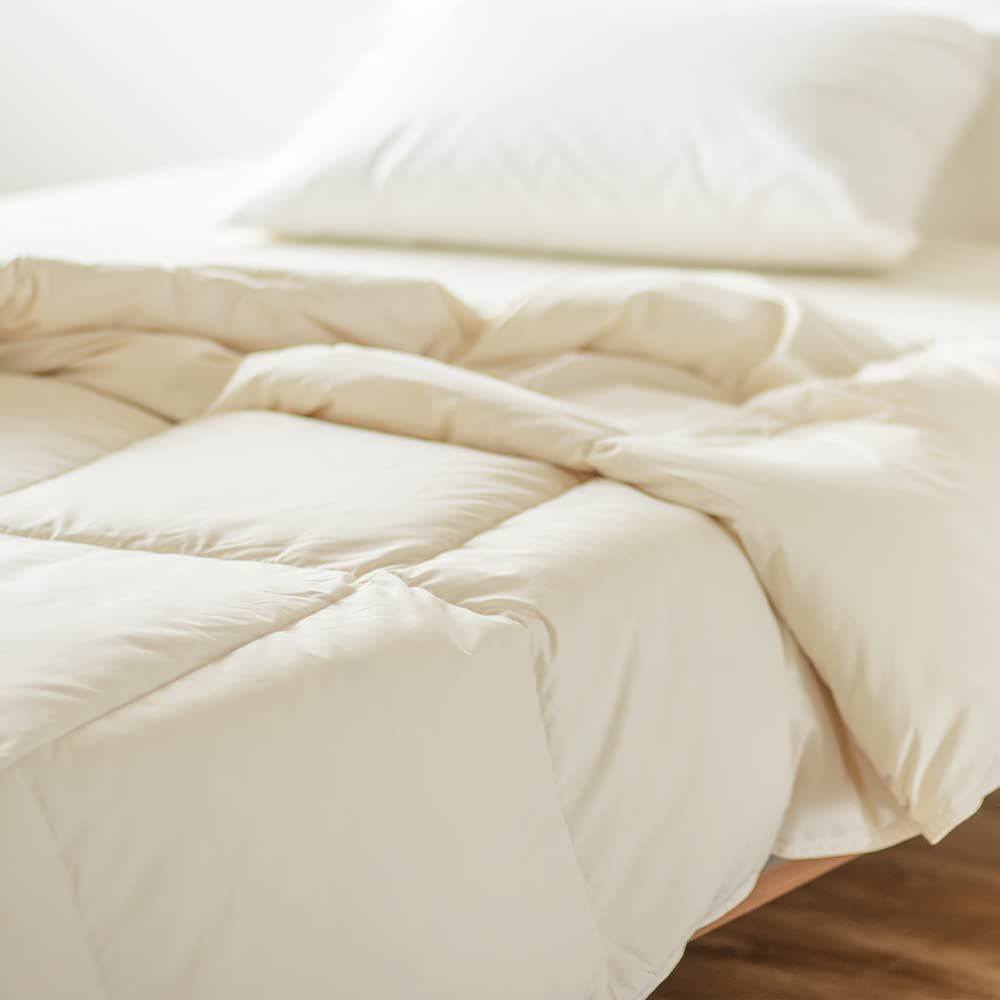 Color:クリーム_Size:シングルサイズ(150cm×210cm) 肌掛 羽毛量0.3kg