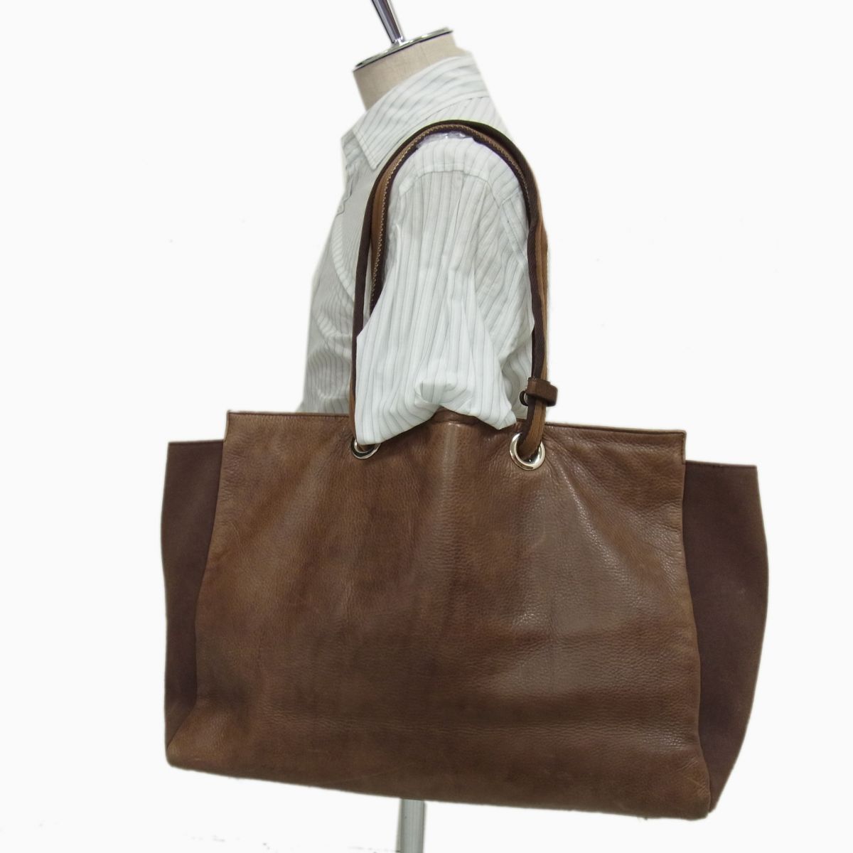 UNITED ARROWS トートバッグ レザー ブラウン A4収納 UNITED ARROWS