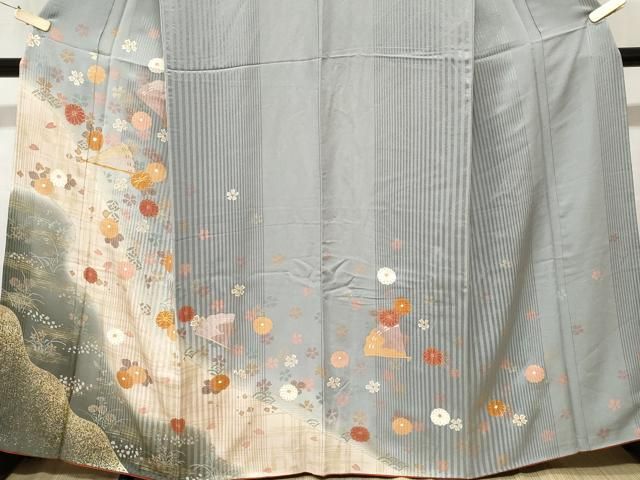 平和屋着物□長襦袢 袷 楓文 暈し染め 半衿刺繍 正絹 逸品