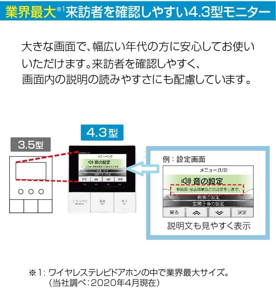 アイホン ドアホン インターホン ワイヤレス 子機電池式 配線工事不要 4.3型モニター 卓上設置可能 動画録画 親機と子機セット ZA-TD3 -  メルカリ