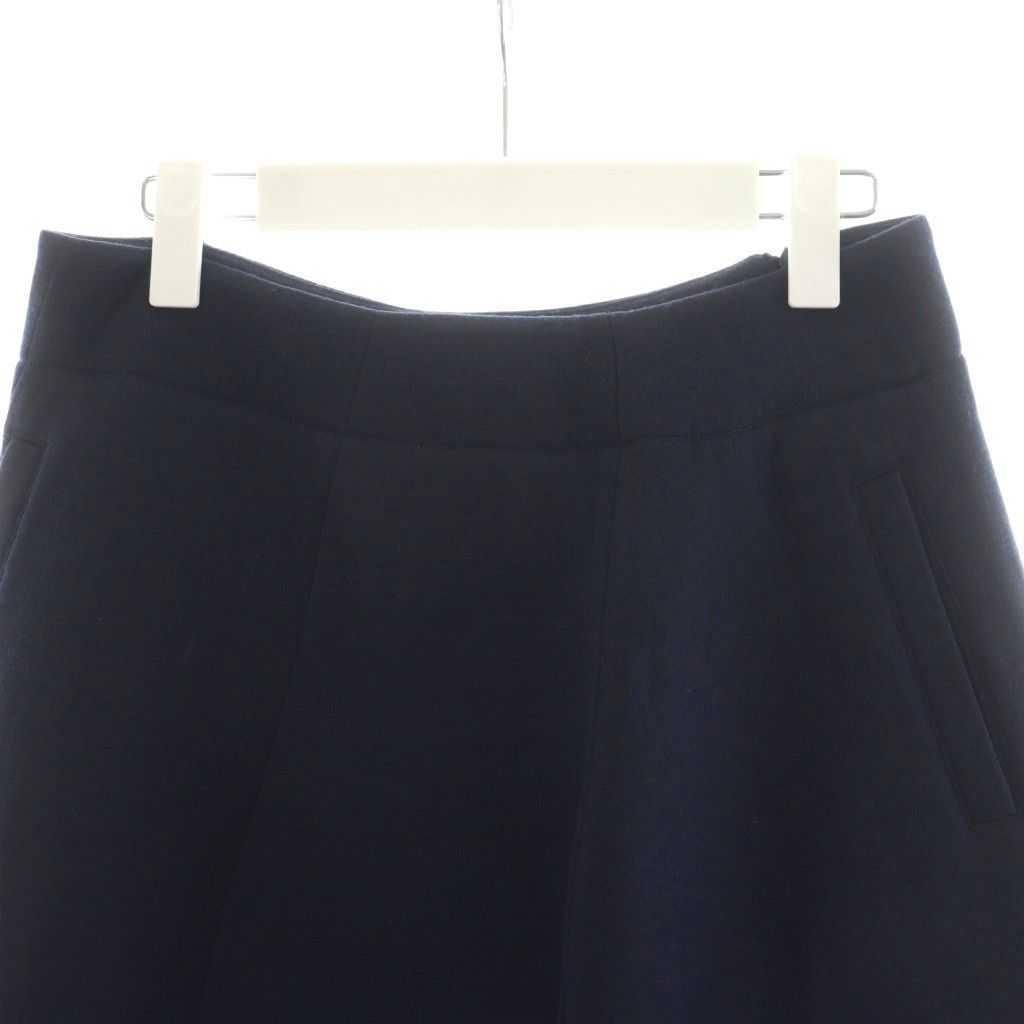ジルサンダー JIL SANDER フレアスカート ひざ丈 ウール 36 紺