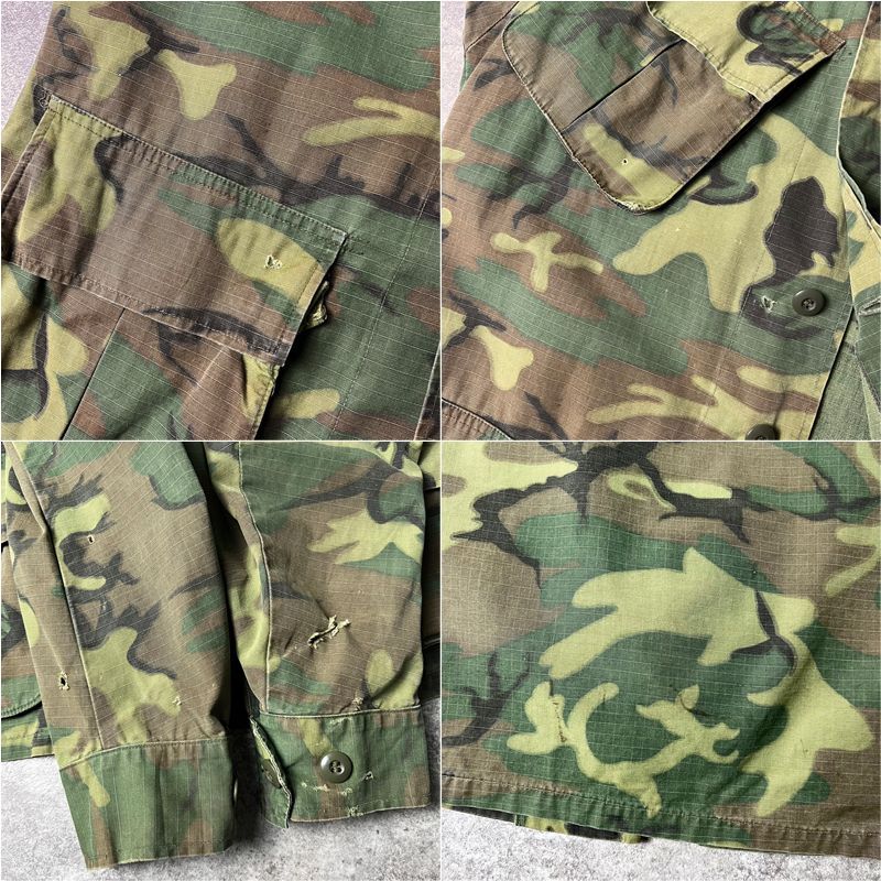 60s US ARMY 米軍実物 4th ERDL グリーンリーフ カモ ジャングル