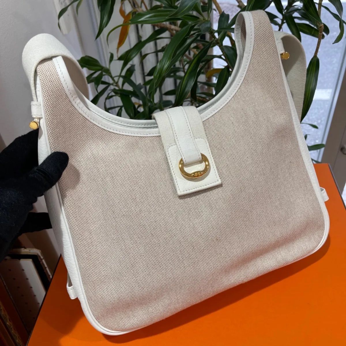 極美品】HERMES エルメス サコ トワルアッシュ×トリヨンクレマンス 