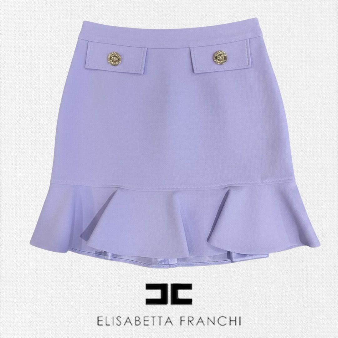 エリザベッタ ELISABETTA FRANCHI ミニスカート 38サイズ ラベンダー レディーススカート イタリア製