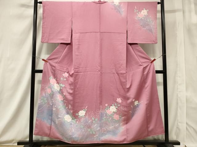 平和屋着物○伝統工芸士 水谷滉 訪問着 樹林草花文 たたき染め