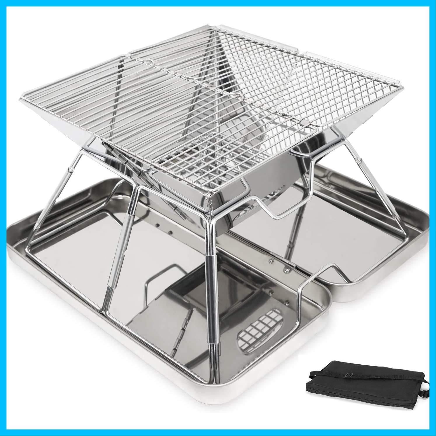 数量 ノーマル アウトドア用品 キャンプ用品 サイズ 31CM×31CM×20CM ステンレス 2-4人用 １台2役 BBQコンロ 折りたたみ アウトドアコンロ 収納ケース付 焚き火台 バーベキューコンロ CAMP本舗 Rikopin リコピン