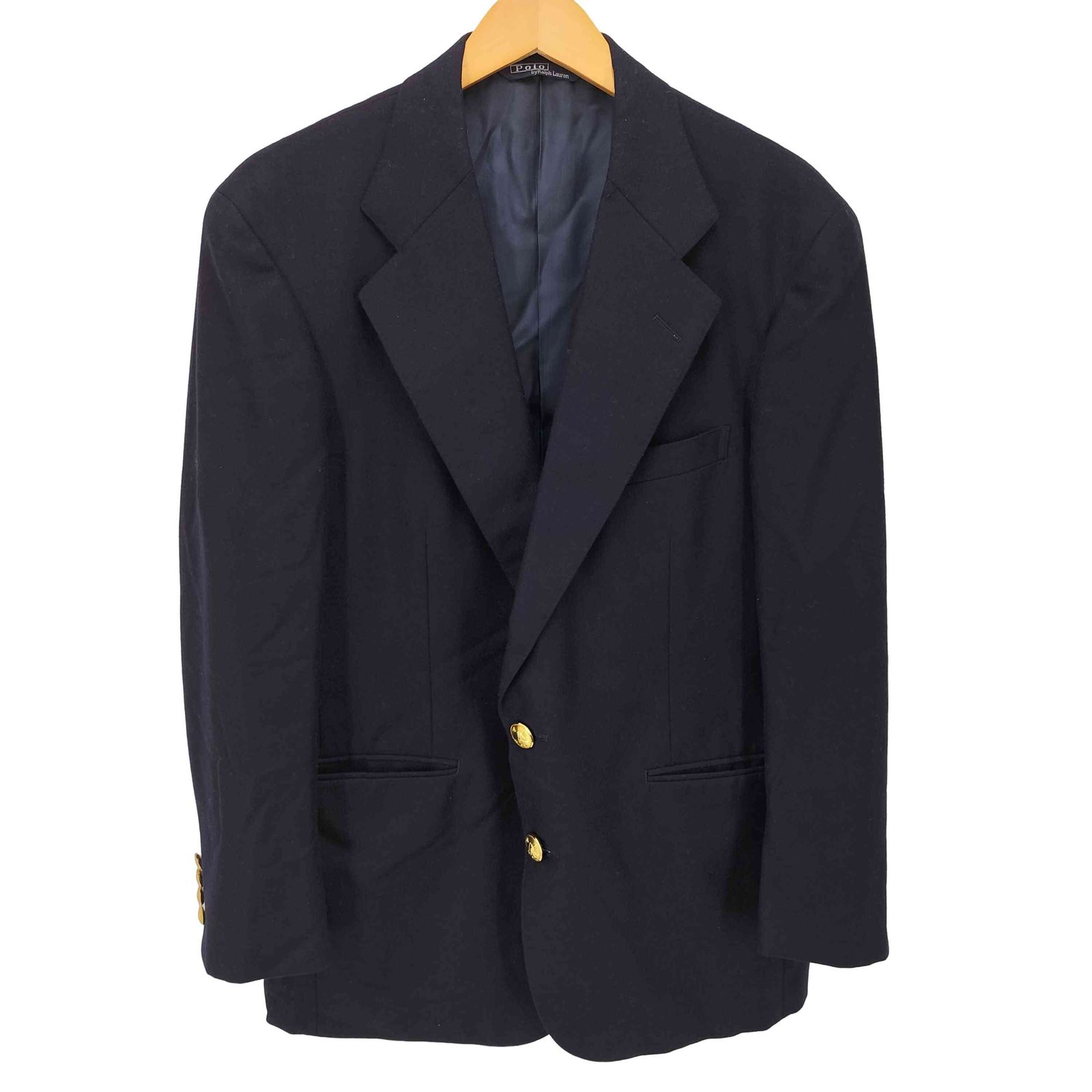 【訳あり品】ポロバイラルフローレン 紺ブレ 金ボタン　三角タグ ポロバイラルフローレン Polo by RALPH LAUREN 80-90S 三角タグ 金