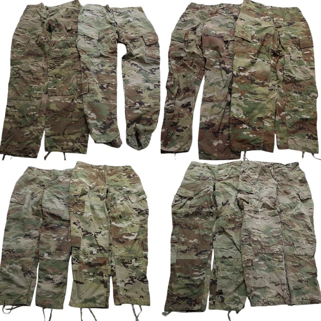 古着卸 米軍実物 コンバットパンツ ミリタリー 8枚セット メンズ Ｌ マルチカム 迷彩 古着 NA8781