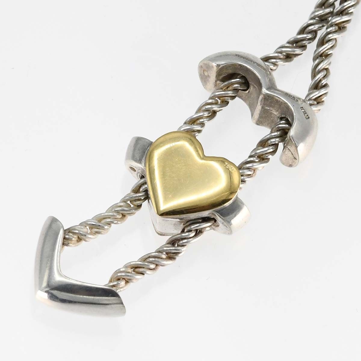 TIFFANY&Co. ティファニー ネックレス パズル ハート 925 750 コンビ