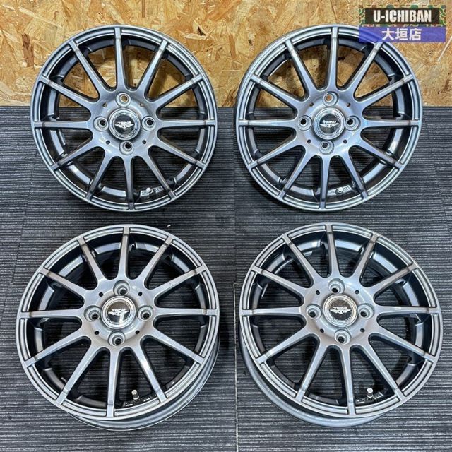 軽自動車 ワゴンR ムーヴ スペーシア N-BOX タント ウェイク 等 TEAD 4.5-14 45 4H 100 ガンメタ ホイール 4本セット _d002