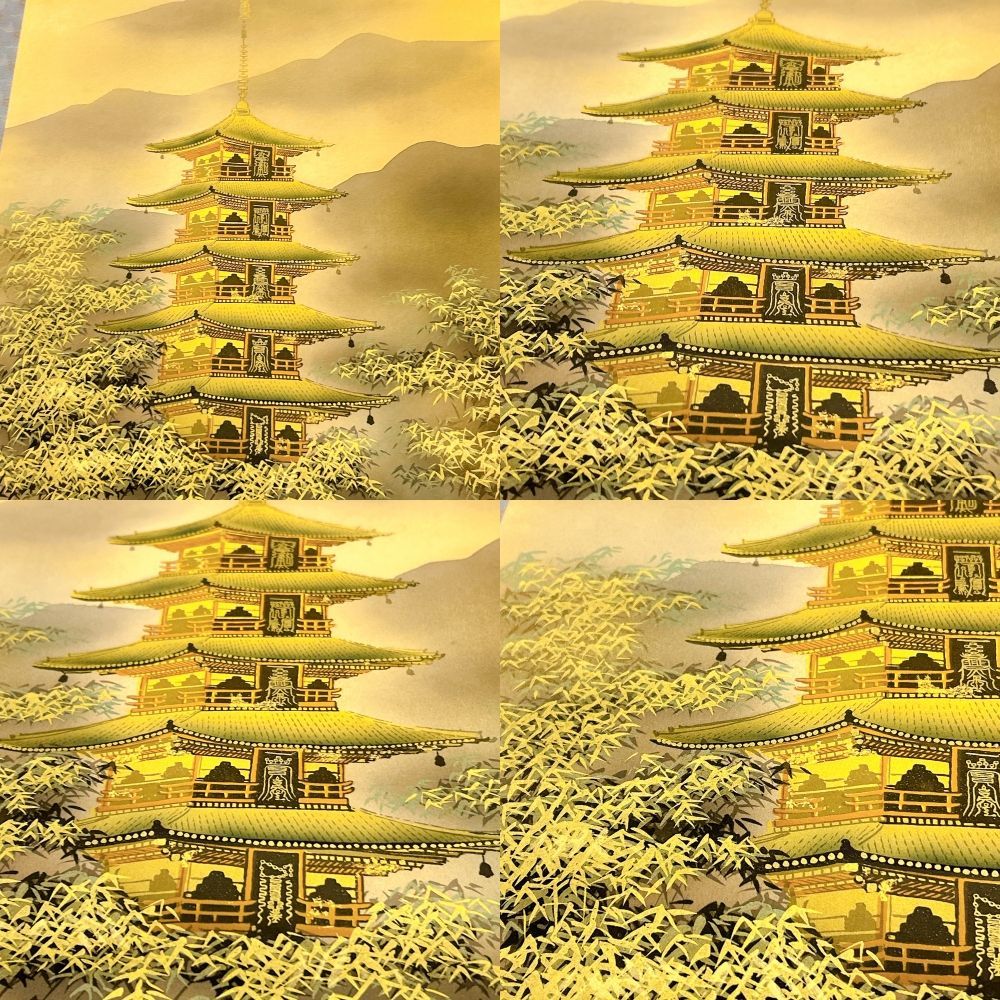 掛軸 大金来五重之塔 林斎 共箱付き 尺五立 縁起物 年中掛け 日本画