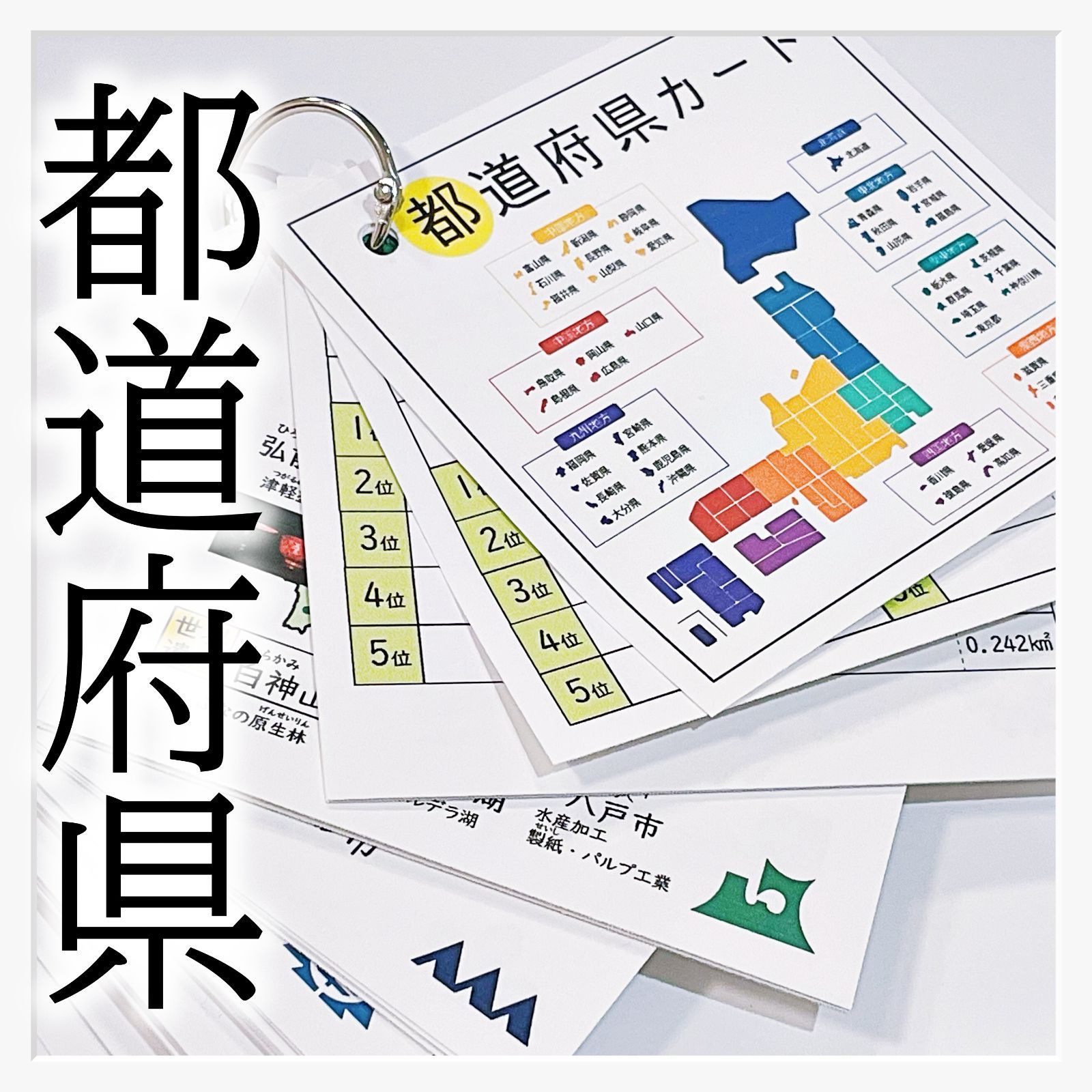 中学受験「都道府県カード」基礎・標準レベル暗記カード カット済み