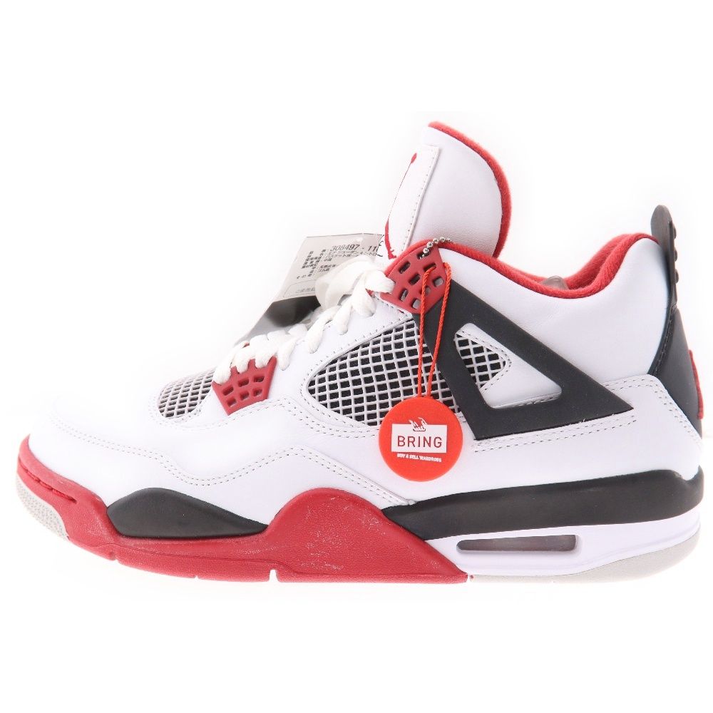 NIKE (ナイキ) 【観賞用 2012年製】 AIR JORDAN 4 RETRO エアジョーダン 4 ファイヤーレッド ミッドカットスニーカー シューズ ホワイト/レッド US9/27cm 308497-110