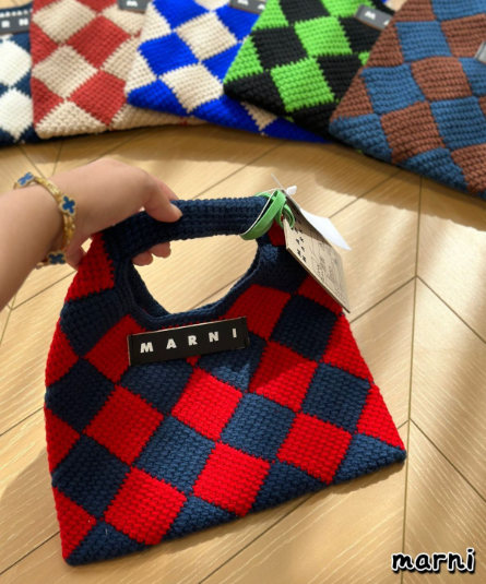 MARNI マルニマーケット ストライプトートバッグ