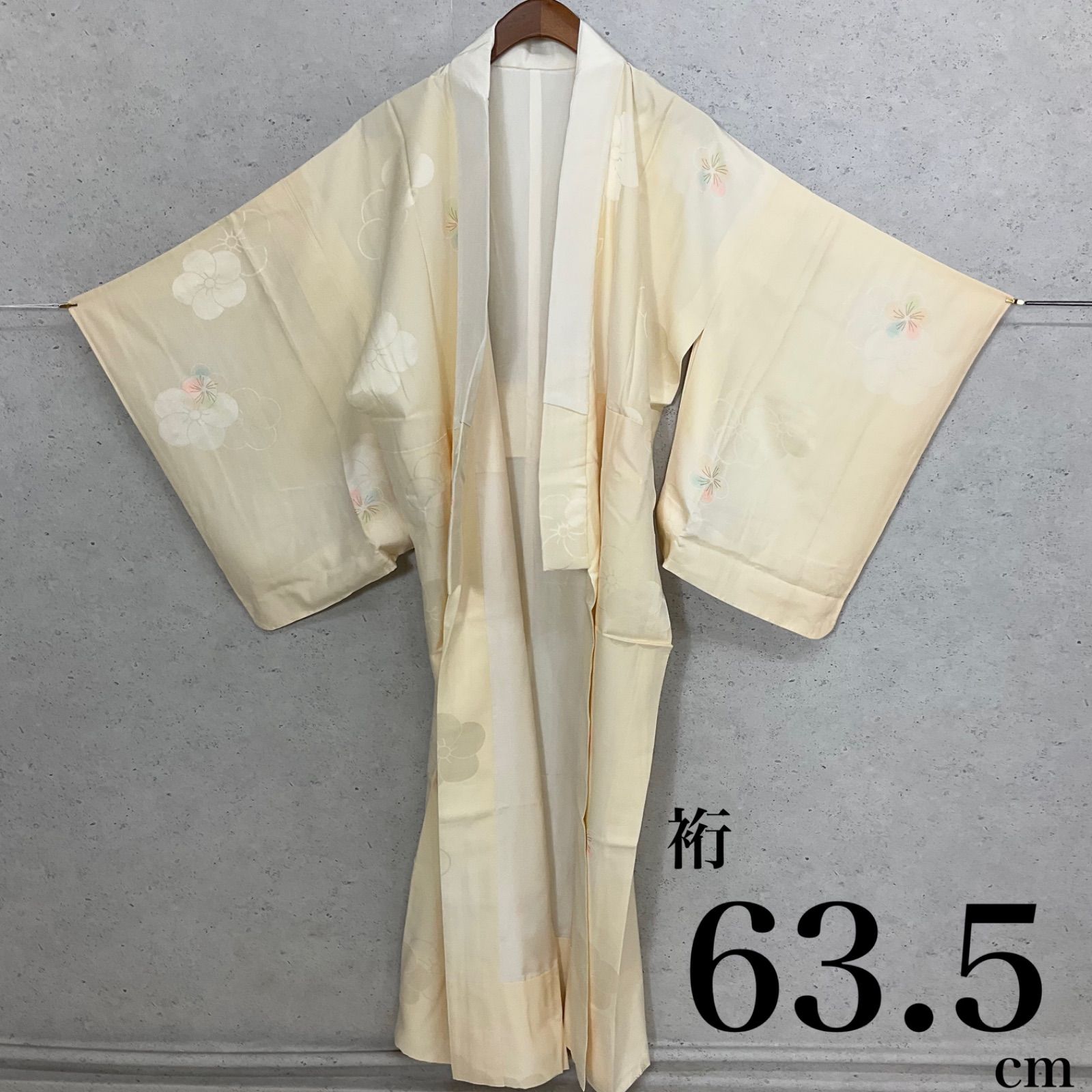 kimono+one◆未使用同然◆長襦袢◆袷◆仕付け糸付き◆裄63.5肩丈128.5◆小紋紬附下訪問着留袖袷単衣夏着物◆K1080