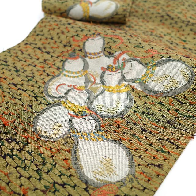 新古品】 名古屋帯 正絹 京都 西陣 蛍庵 田村屋 九寸 網織紬 ひげ紬