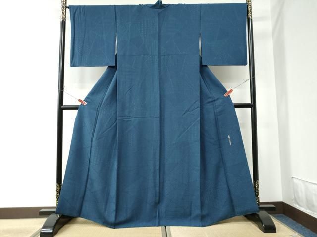 平和屋着物○上質なお召 画狂人北斎筆 切嵌吉祥文 御召