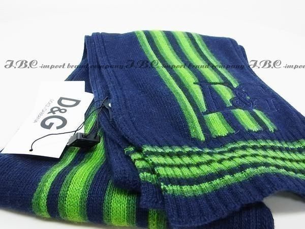 ☆DOLCE&GABBANA☆ドルガバ D&G4ラインロゴマフラーフリーライム緑