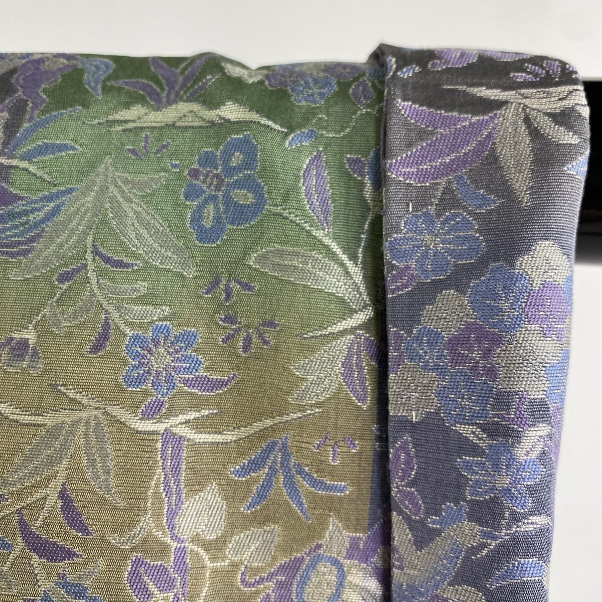 道中着 だし 身丈97.5cm 裄丈68cm L 和装コート 草花 紫 正絹 美 