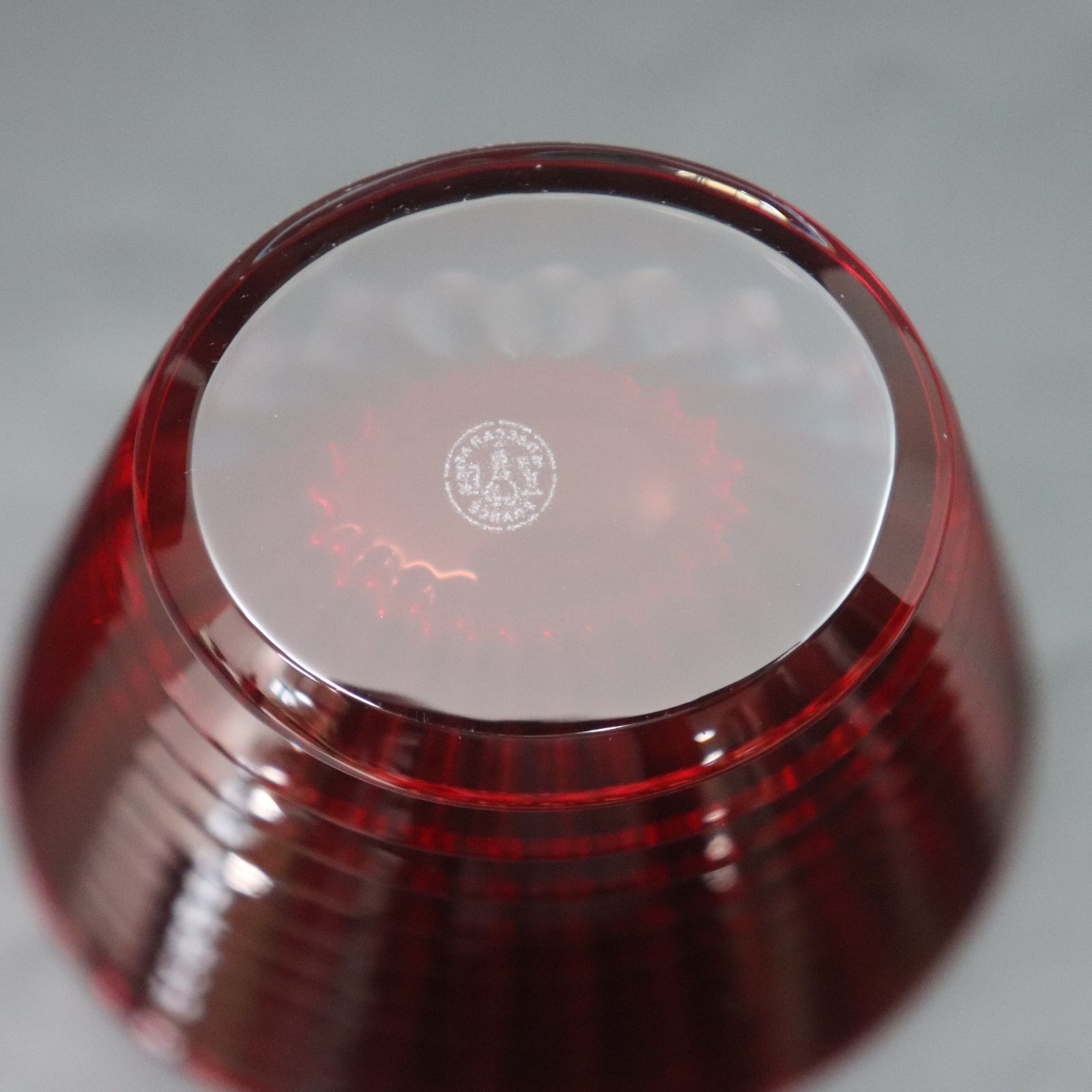 ITF9TV06JB9W 美品 Baccarat バカラ EYE アイ ベース レッド 赤 花瓶 14.5cm Sサイズ クリスタル ガラス ホーム インテリア フランス