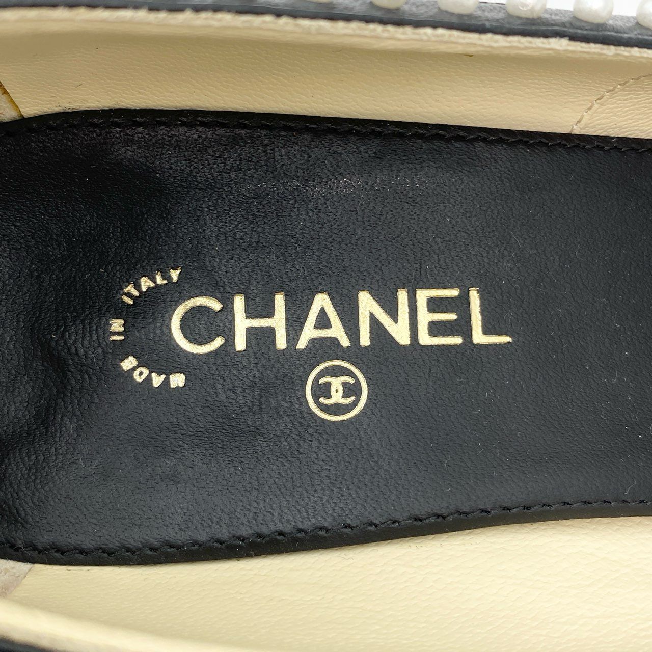 3c30 CHANEL シャネル ココマーク パール付き ヒールパンプス G31552 