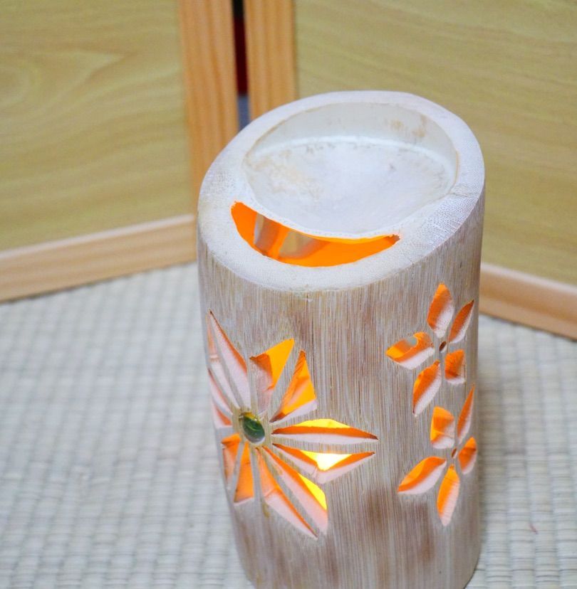 ◇全面彫◇竹灯り・竹あかり・竹灯籠 ～～ 癒しの灯り ☆竹和珠  