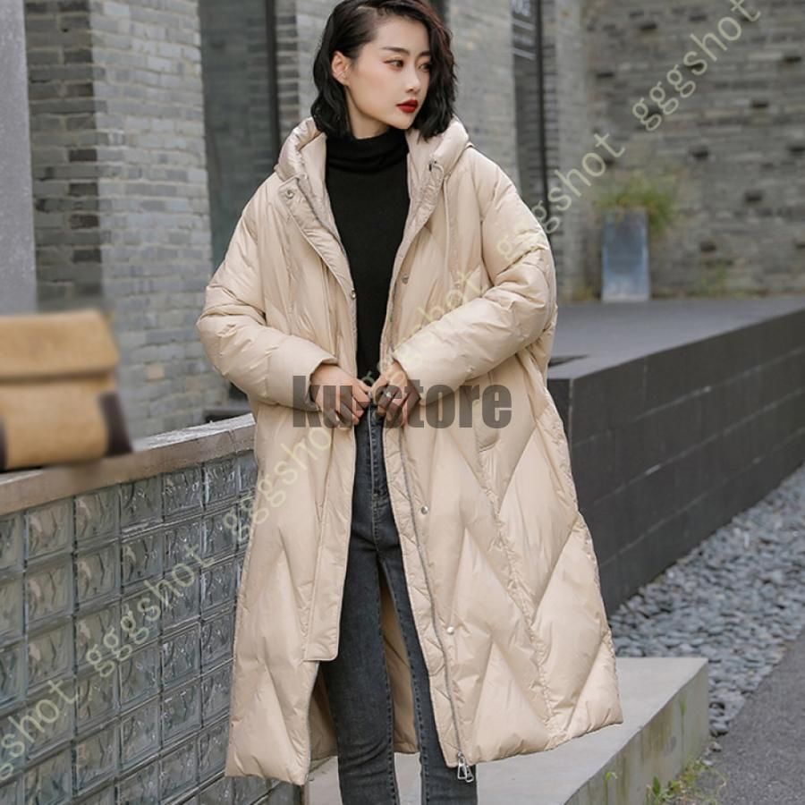 軽量 ダウンコート ダウンジャケット ロング ミドル丈 フード付き ライトダウン キルティング コート アウター 大きサイズ 無地 防寒 シンプル 冬 秋冬 ダウンコート レディース リバーシブル コート ミドル丈 軽量 暖かい