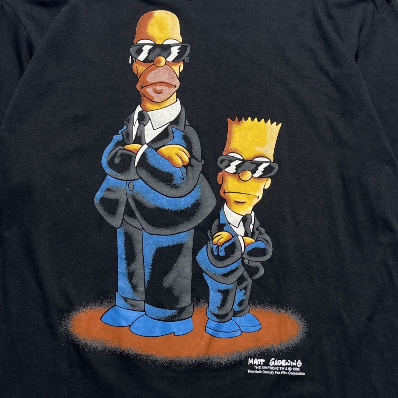 90s The Simpsons Men in Black Parody Vintage T-shirt L