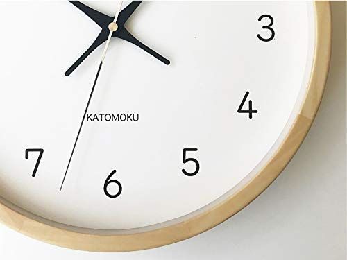 大特価】KATOMOKU muku clock 13 ヒノキ 電波時計 連続秒針 km-104HIRC