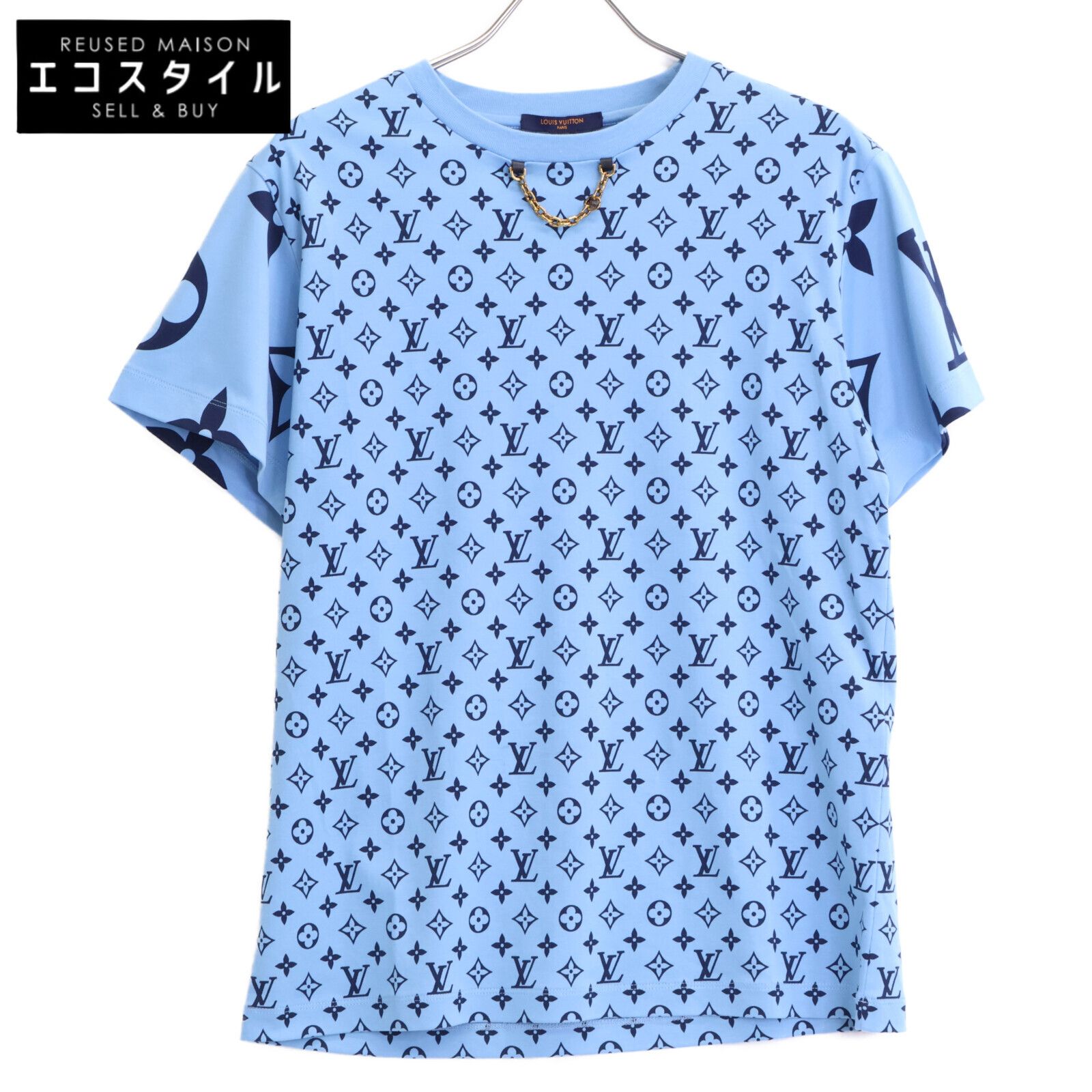 LOUIS VUITTON ルイヴィトン | 正規|22年製 RW222W PR3 FNTS40 ミックスドモノグラム チェーン付 半袖Tシャツ| M