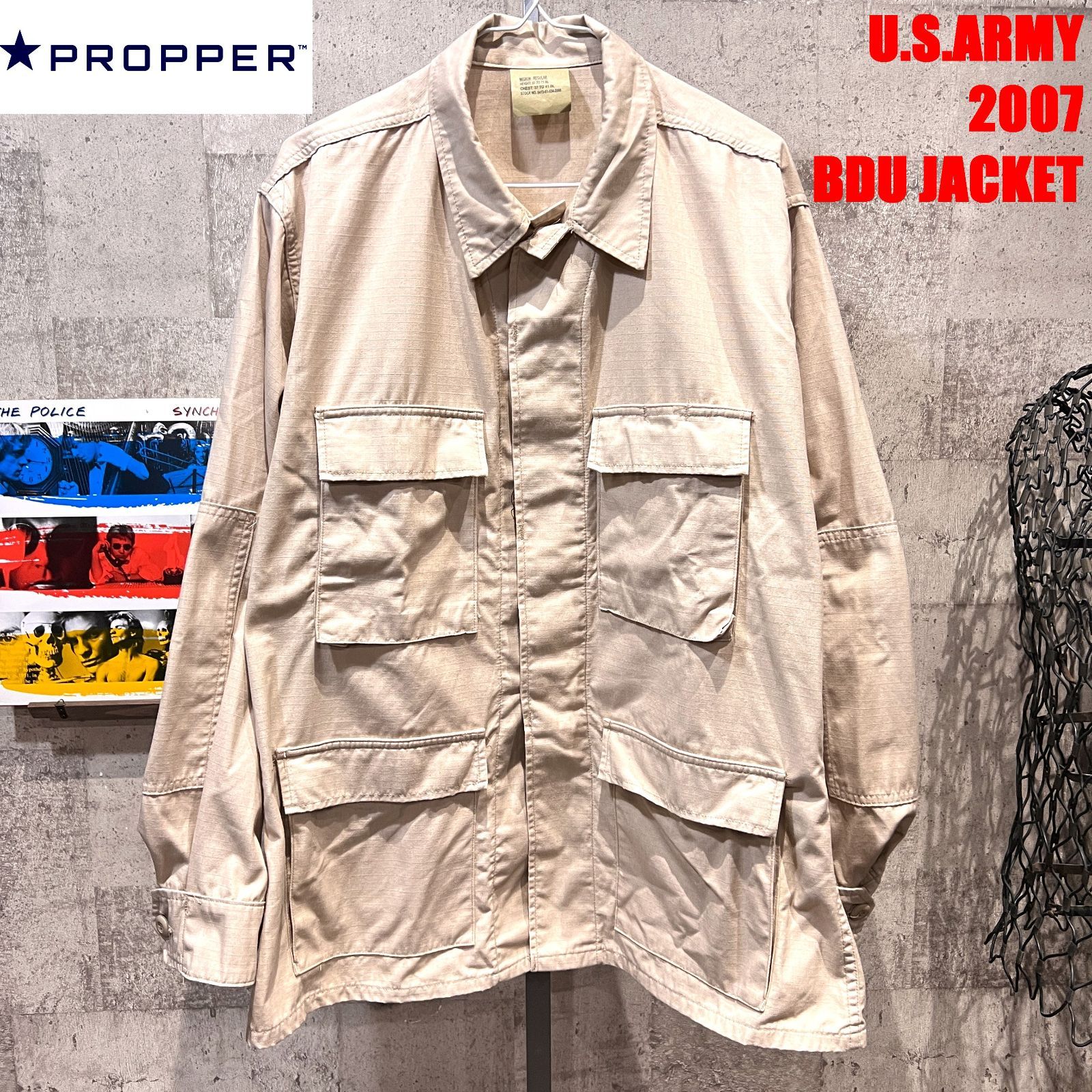米軍 実物 PROPPER 07年 BDUジャケット M ベージュ プロッパ 