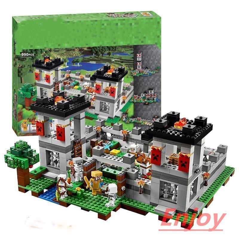 LEGO レゴ互換品 マインクラフト Minecraft ブロック 要塞 堡 990PCS 小さな粒状 知育玩具 おもちゃ 男の子 女の子 子供 組み立て 学習玩具 クリスマス プレゼント 入学 お祝い