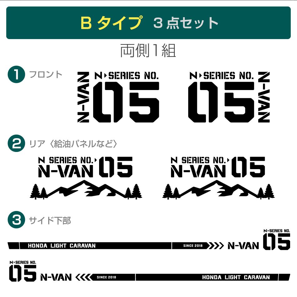 ホンダN-VANサイドSPステッカーセット 3点 両側で6点 C USTAUSTRALIA_COM_AU