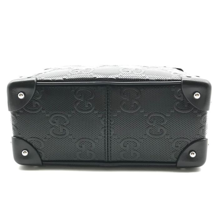 超美品 GUCCI グッチ GGエンボス レザー ショルダー バッグ ブラック  