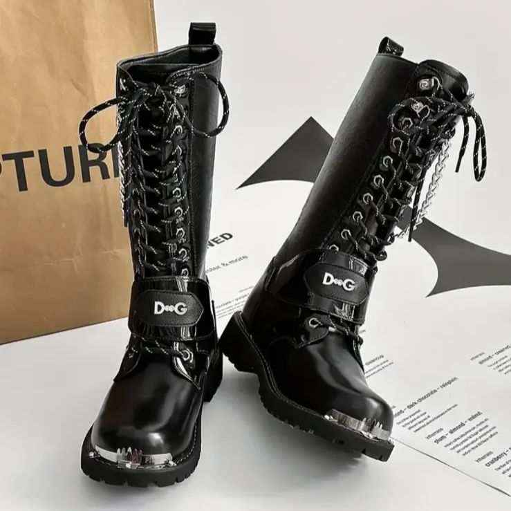 パンク バイクブーツ メンズ エンジニアブーツ 騎士 バックル おしゃれ ロック ファションロングブーツ puレザー 編み上げブーツ 長靴 SHOLIND] メンズ ロングブーツ 騎士ブーツ 髑髏 チェーン アクセサリー