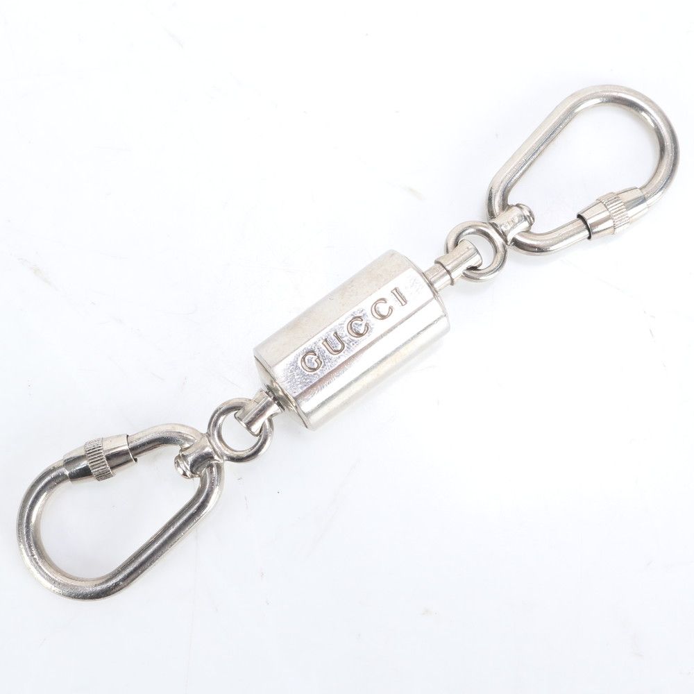 GUCC グッチ カラビナキーリング シルバー メタル　キーホルダー バッグ GUCCI - ◇お値打ち品◇ □美品□ グッチ カラビナ キーリング