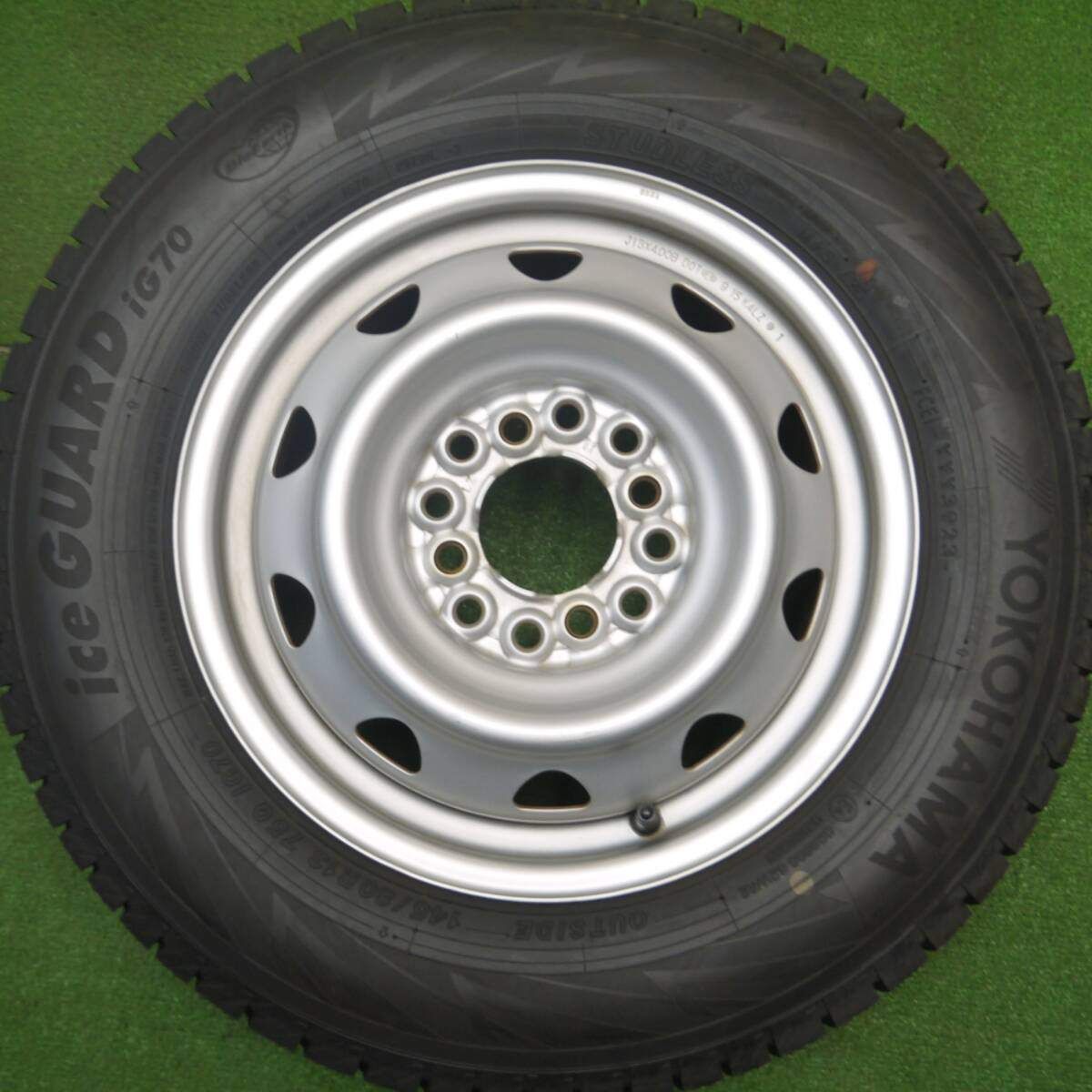 超バリ溝 23年 キレイ ほぼ10分 スタッドレス 145 80R13 ヨコハマ アイスガード iG70 スチール ホイール 13インチ PCD100 110 114.3 4H マルチ 4122301Hス FFCRYSTALESIA_COM