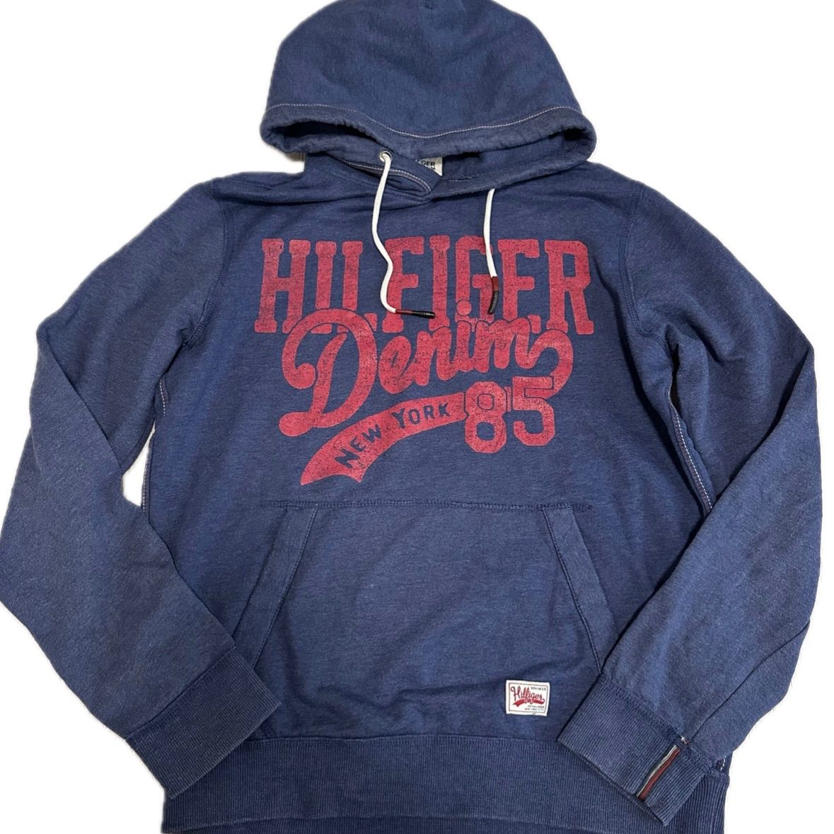 古着　HILFIGER DENIM フードパーカー　アメリカ　USA ネイビー　メンズ　レディース　Lサイズ