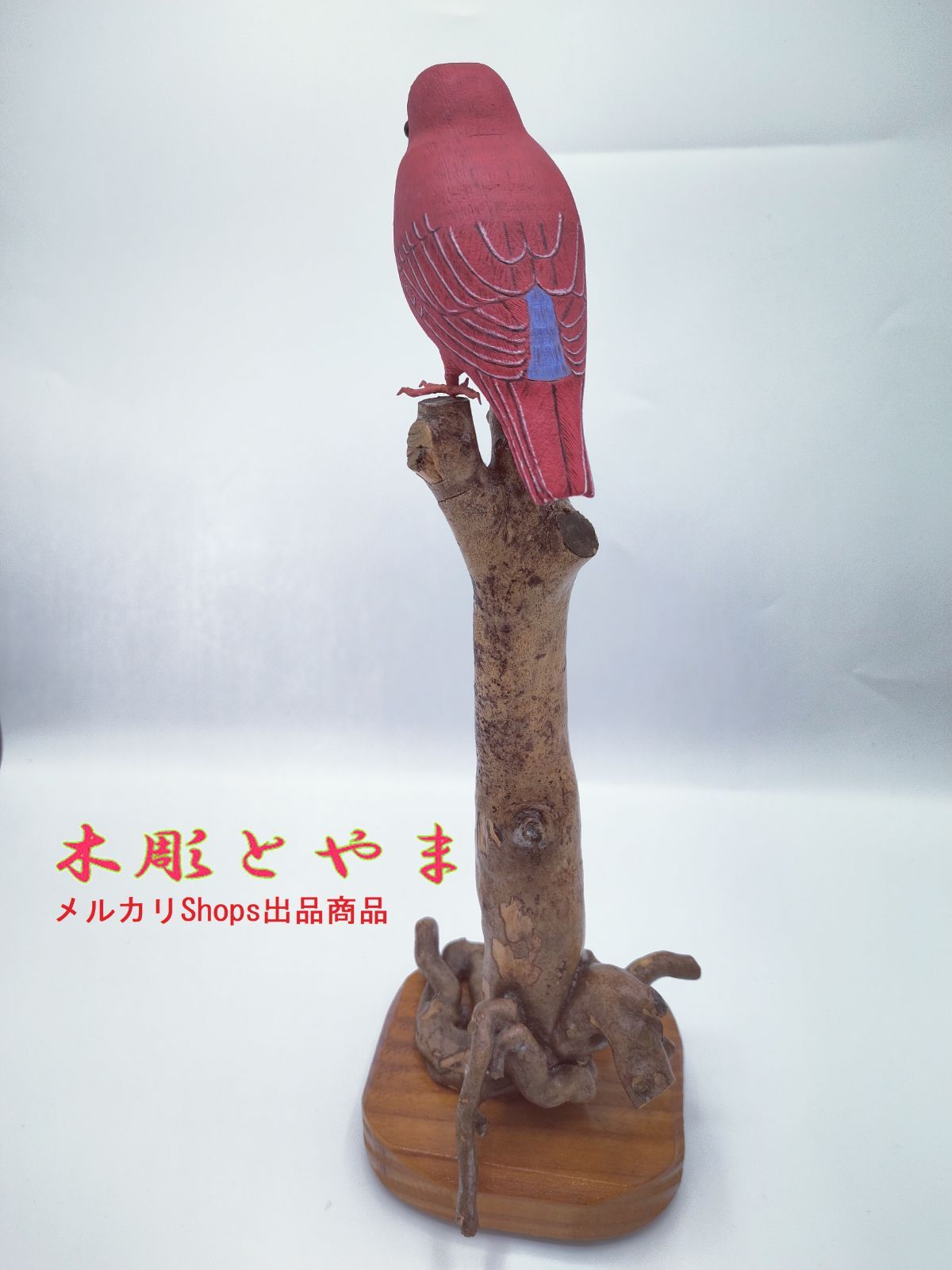 木彫バードカービング】アカショウビン ファッション 木彫バード