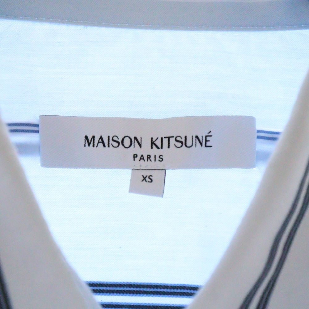 メゾンキツネ　MAISON KITSUNE 長袖シャツ 36 ブルー 楽天市場】kitsune（長さ（袖）長袖）（カジュアルシャツ