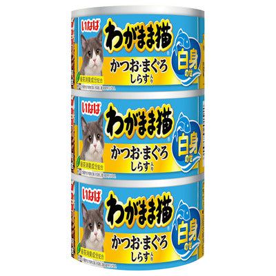いなば わがまま猫 白身のせ かつお まぐろ しらす入り 140g×3缶 1ケース54缶