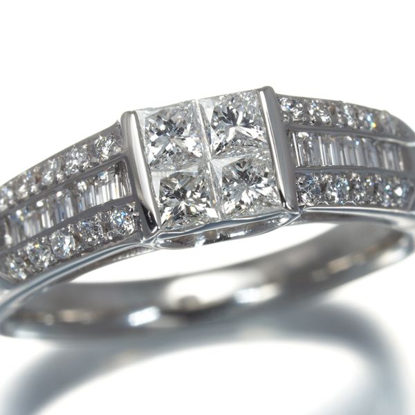 値下げしました❗️PT900プリンセスカット1ct１文字ダイヤモンドリング 楽天市場】ダイヤモンド リング/指輪 1.0カラット プラチナ900