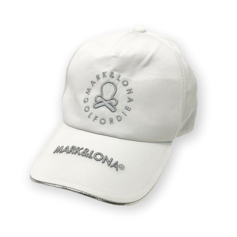 MARK&LONA GOLFキャップ ホワイト/ブラック MARK&LONA - CAP / ブランドロゴ刺繍 5パネルベースボール