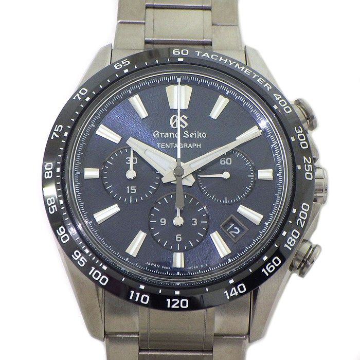 グランドセイコー Grand Seiko 腕時計 エボリューション9 コレクション SLGC001/9SC500A0 テンタグラフ メカニカルクロノグラフ 岩手山パターン ブルー文字盤 ブラック セラミック 自動巻き 【箱・