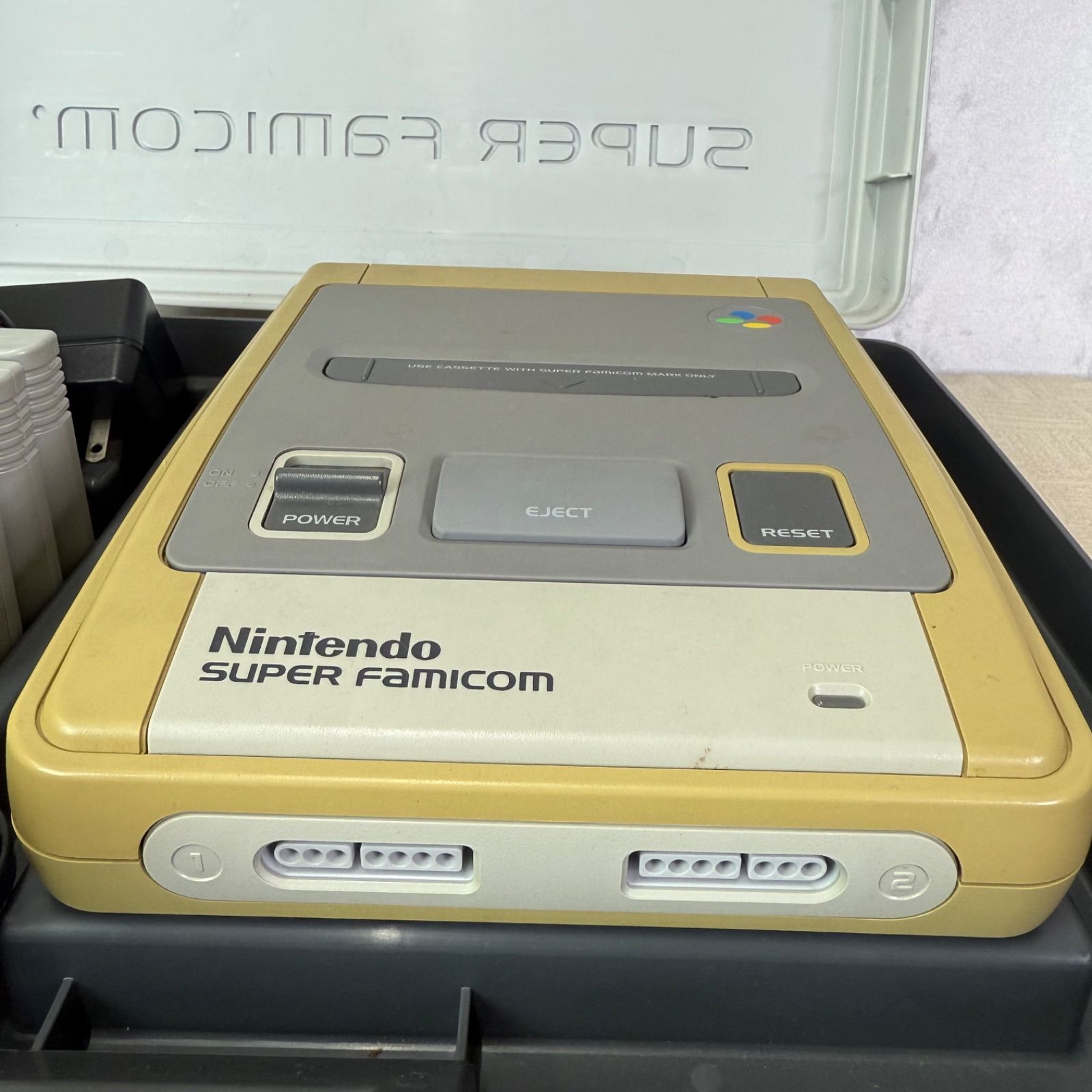 Nintendo スーパーファミコン 本体 コントローラー カセット 収納